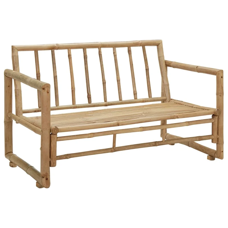 Canapé de jardin à 2 places avec coussins 115 x 65 x 72 cm bambou 02_0011856