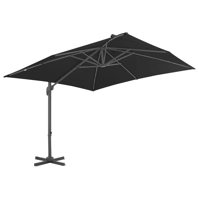 Parasol meuble de jardin en porte-à-faux mât en aluminium 300 x 300 cm anthracite 02_0008643