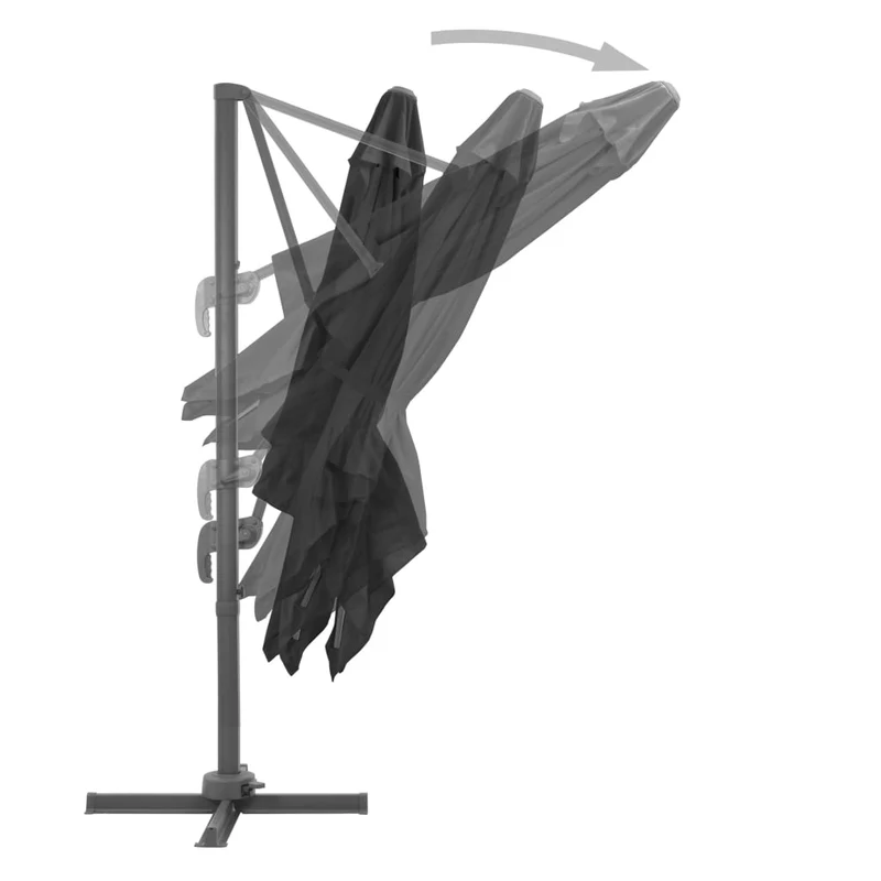 Parasol meuble de jardin en porte-à-faux mât en aluminium 300 x 300 cm anthracite 02_0008643