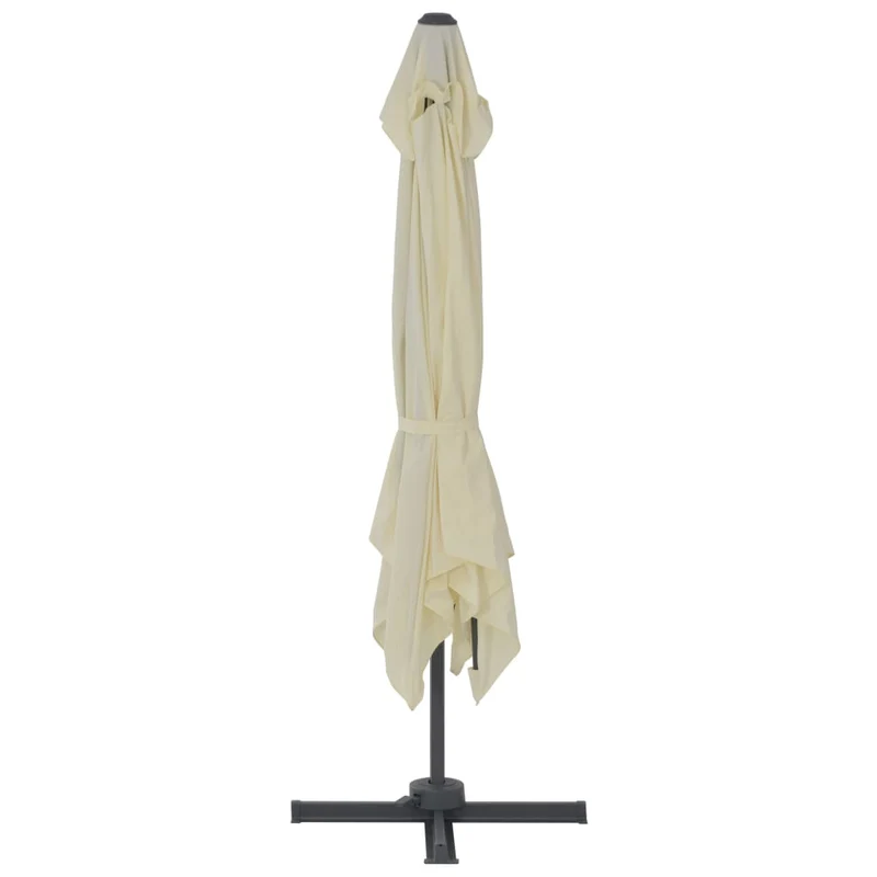 Parasol meuble de jardin en porte-à-faux avec mât en aluminium 300 x 300 cm sable 02_0008615