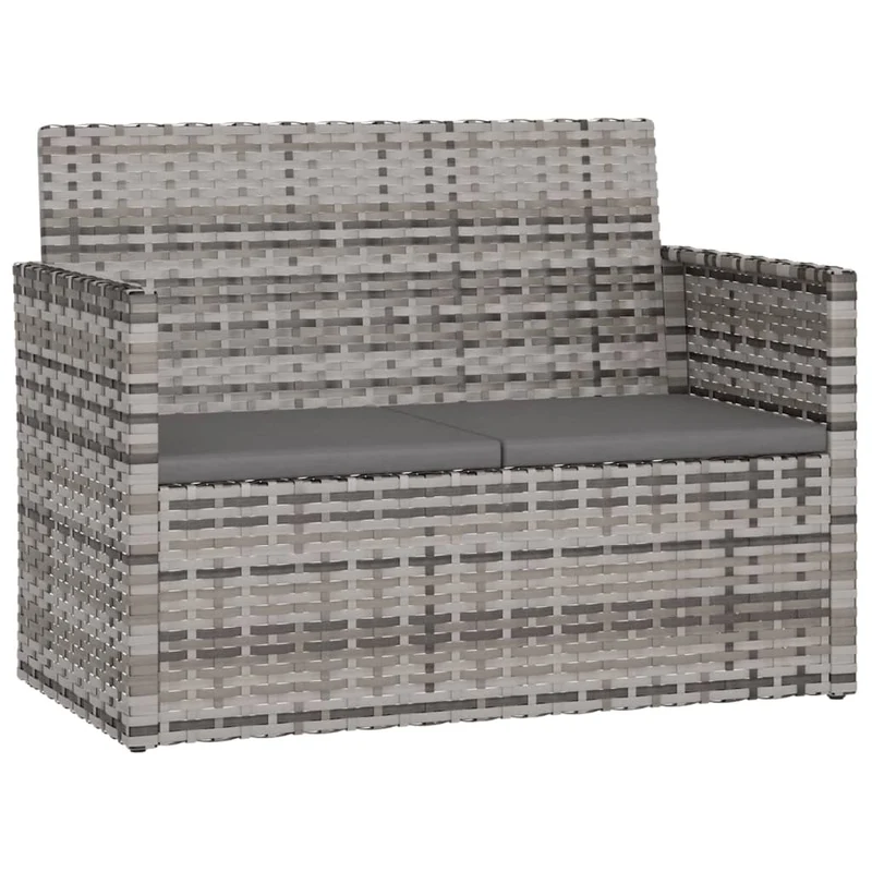 Mobilier d'extérieur 4 pièces avec coussins résine tressée gris 02_0014527