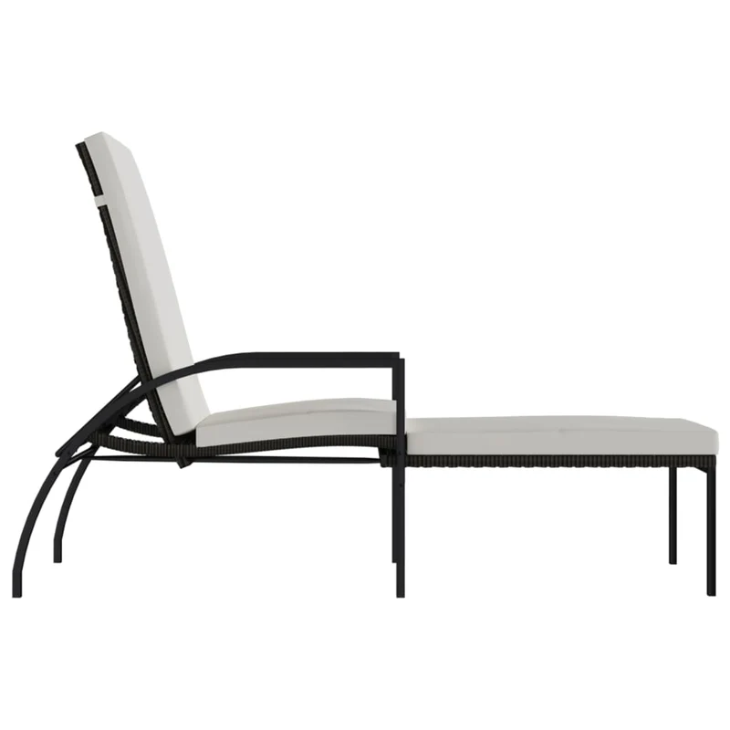 Transat chaise longue bain de soleil lit de jardin terrasse meuble d'extérieur avec repose-pied résine tressée marron 02_0012591
