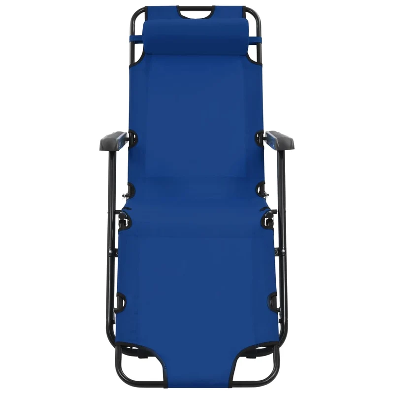 Chaises longues pliables 2 pièces avec repose-pied acier bleu 02_0011941