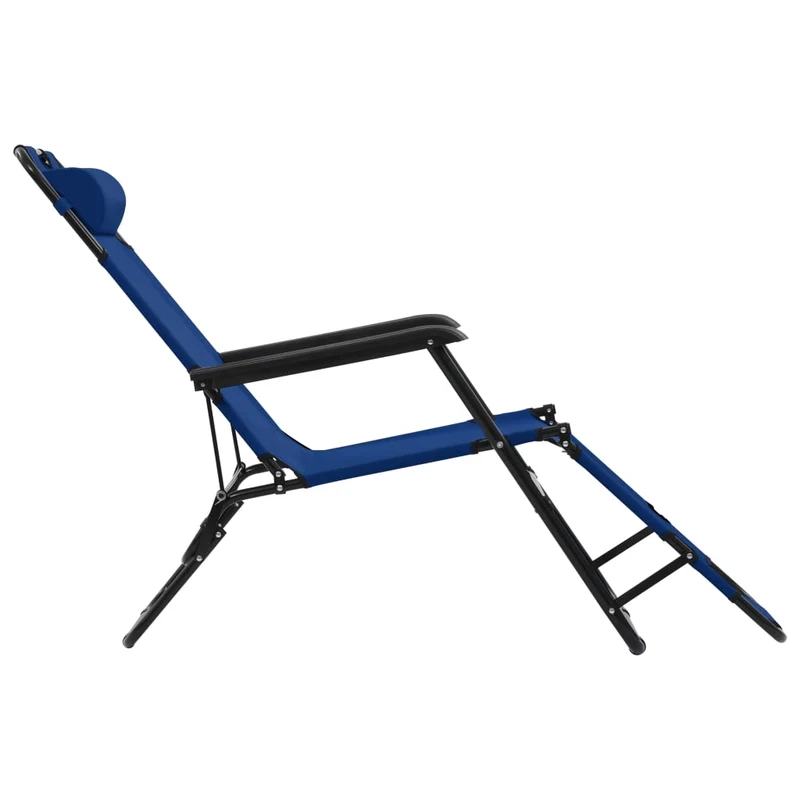 Chaises longues pliables 2 pièces avec repose-pied acier bleu 02_0011941