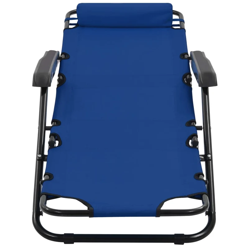 Chaises longues pliables 2 pièces avec repose-pied acier bleu 02_0011941