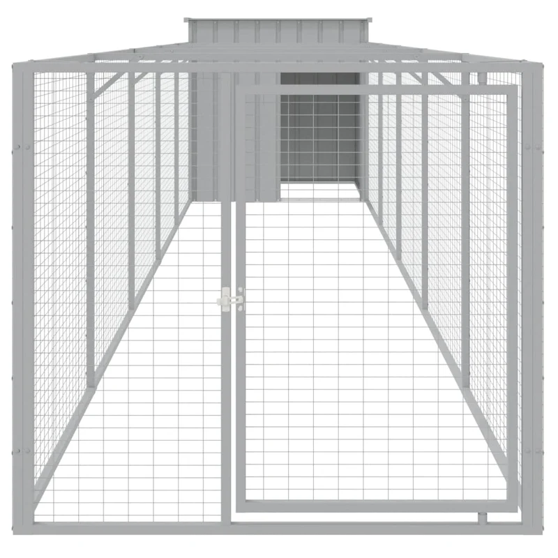 Niche pour chien avec cour clair 110 x 609 x 110 cm gris 02_0043492