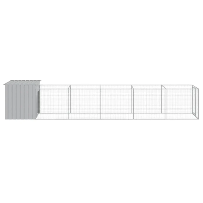 Niche pour chien avec cour clair 110 x 609 x 110 cm gris 02_0043492