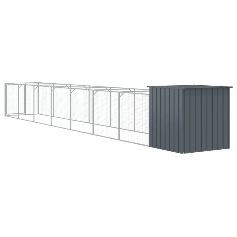 Niche pour chien avec cour 110 x 813 x 110 cm anthracite 02_0043467