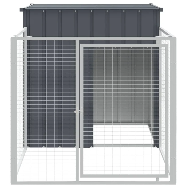 Niche pour chien avec cour 110 x 201 x 110 cm anthracite 02_0043464