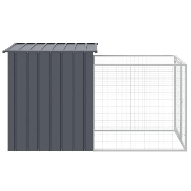 Niche pour chien avec cour 110 x 201 x 110 cm anthracite 02_0043464