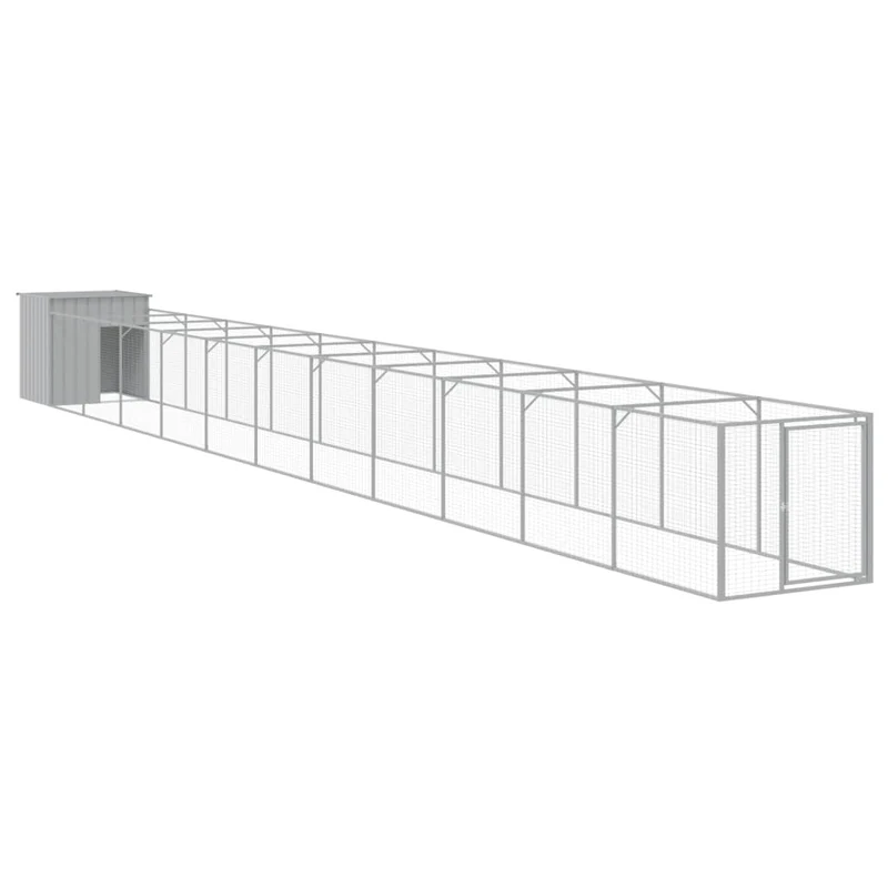 Niche pour chien avec cour clair 110 x 1221 x 110 cm gris 02_0043489