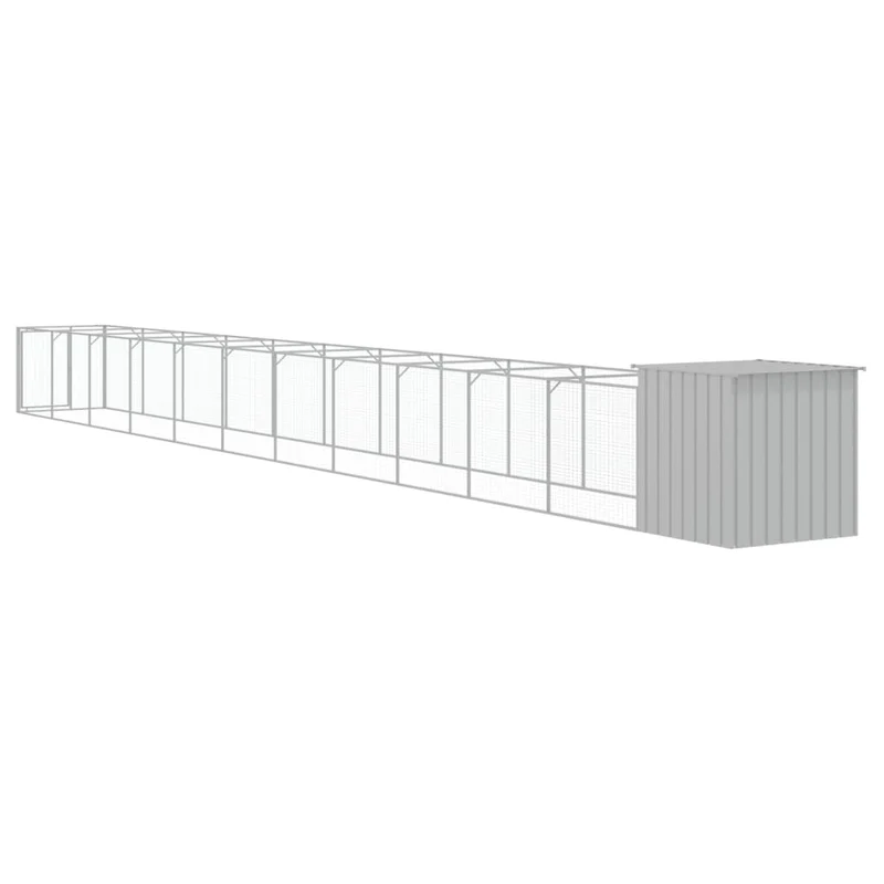 Niche pour chien avec cour clair 110 x 1221 x 110 cm gris 02_0043489