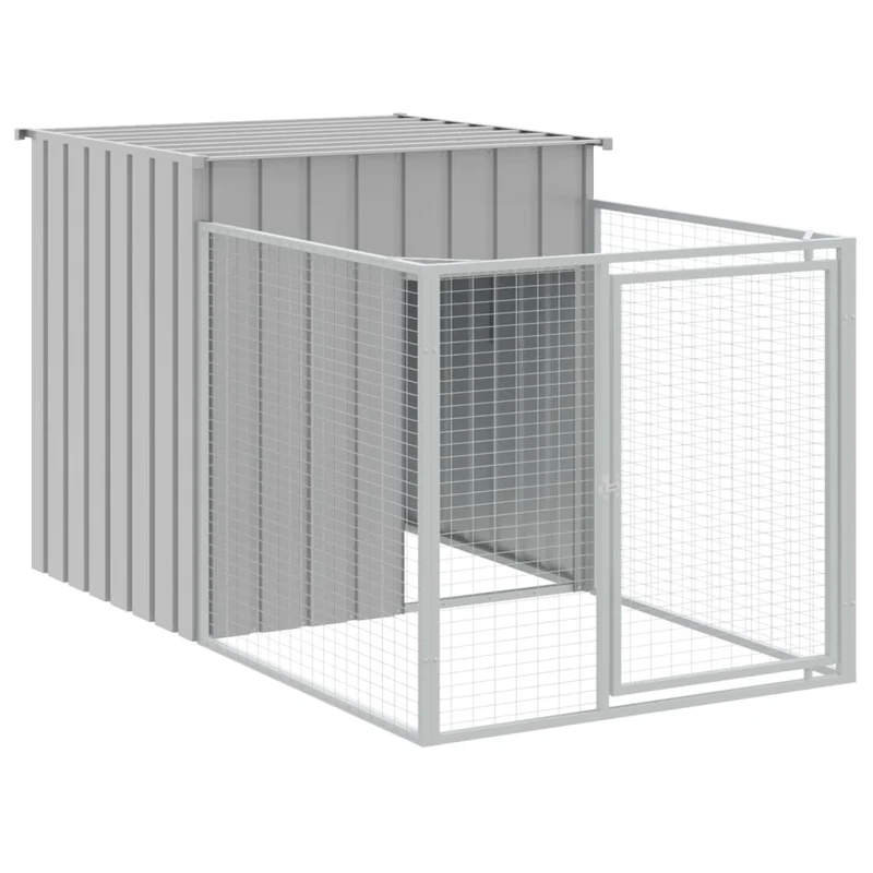 Niche pour chien avec cour clair 110 x 1221 x 110 cm gris 02_0043489