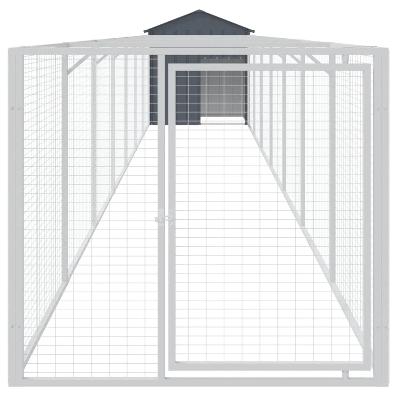 Niche pour chien avec toit acier galvanisé anthracite 02_0043524