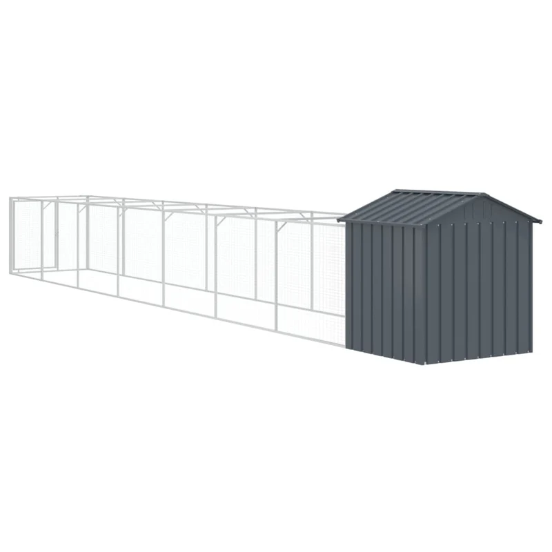 Niche pour chien avec toit acier galvanisé anthracite 02_0043524