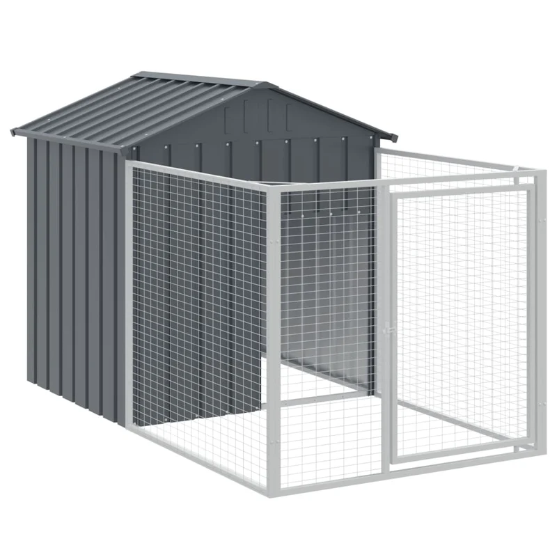 Niche pour chien avec toit acier galvanisé anthracite 02_0043524