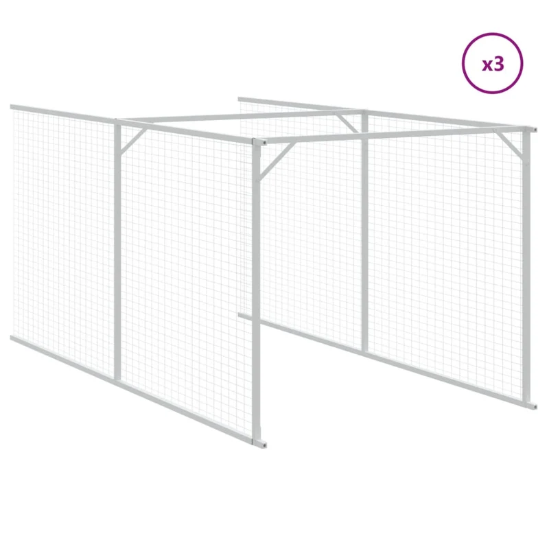 Niche pour chien avec toit acier galvanisé anthracite 02_0043524