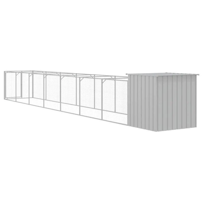 Niche pour chien avec cour clair 110 x 813 x 110 cm gris 02_0043493