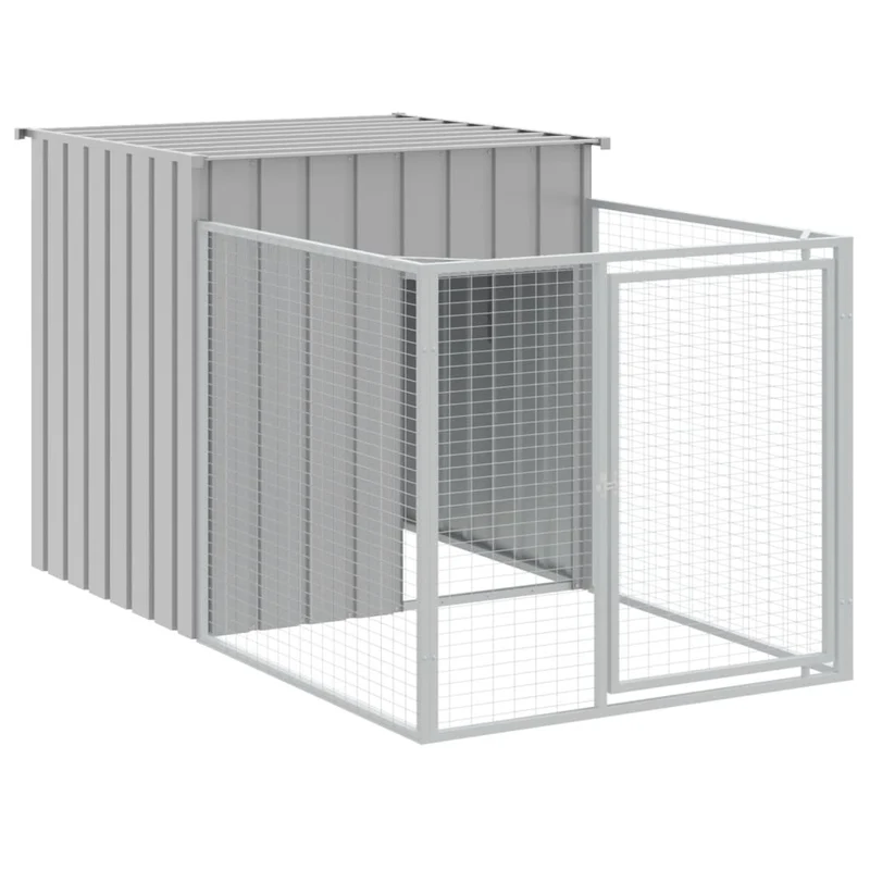 Niche pour chien avec cour clair 110 x 813 x 110 cm gris 02_0043493