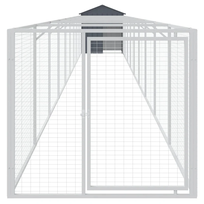Niche pour chien avec toit acier galvanisé anthracite 02_0043521