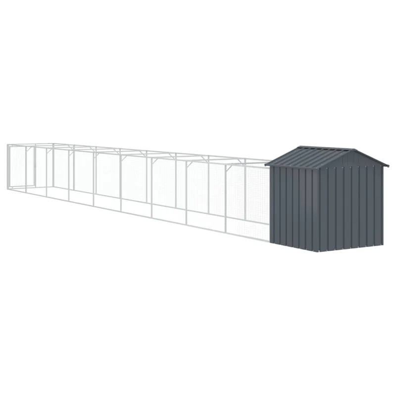 Niche pour chien avec toit acier galvanisé anthracite 02_0043521