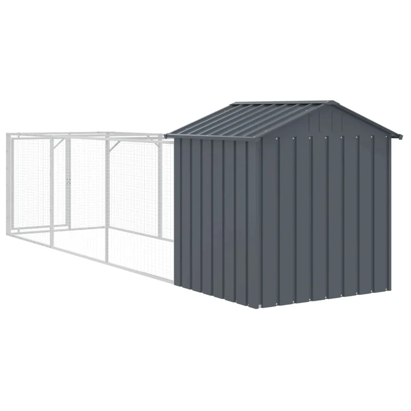 Niche pour chien avec toit acier galvanisé anthracite 02_0043518