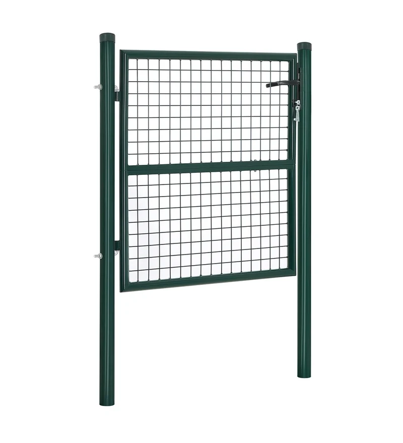 Portillon de jardin en acier galvanisé portail de jardin porte de clôture avec serrure poignée et clé 106 x 150 cm (l x h) vert 12_0001910