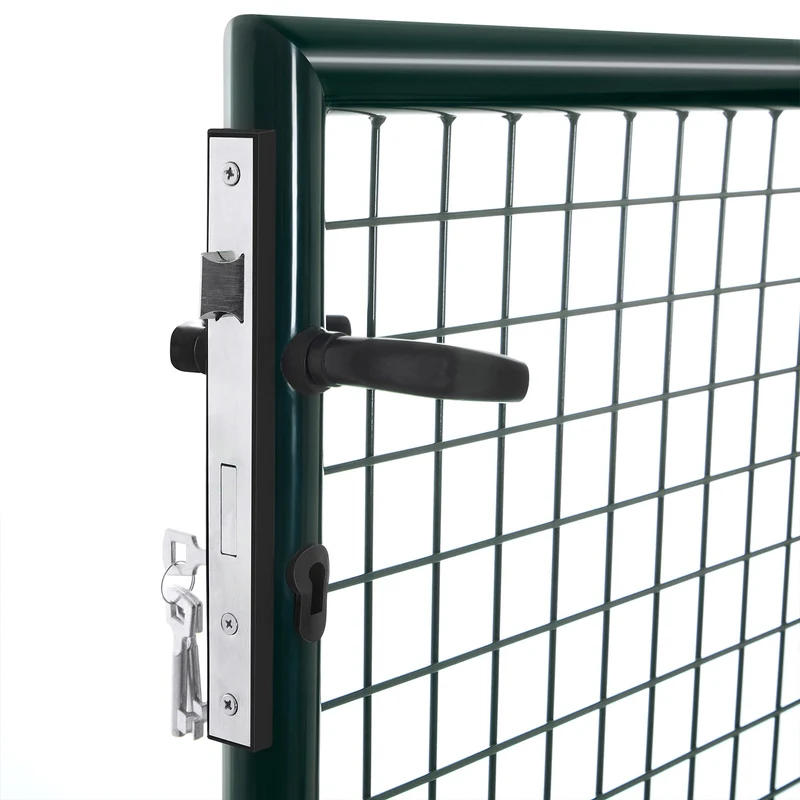 Portillon de jardin en acier galvanisé portail de jardin porte de clôture avec serrure poignée et clé 106 x 150 cm (l x h) vert 12_0001910
