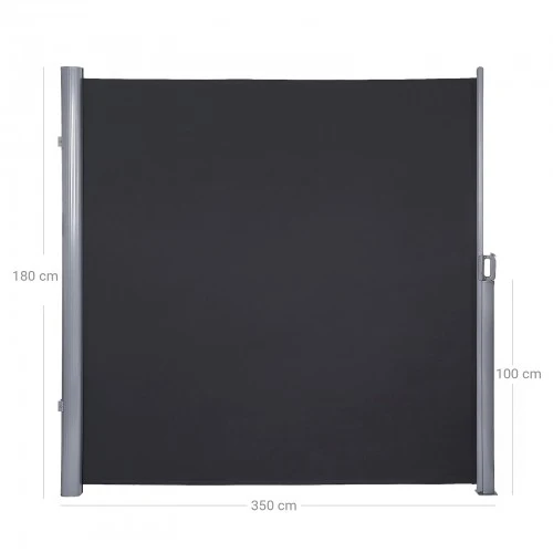 Store latéral pour balcon terrasse brise vue pare soleil 180 x 350 gris foncé 12_0000981