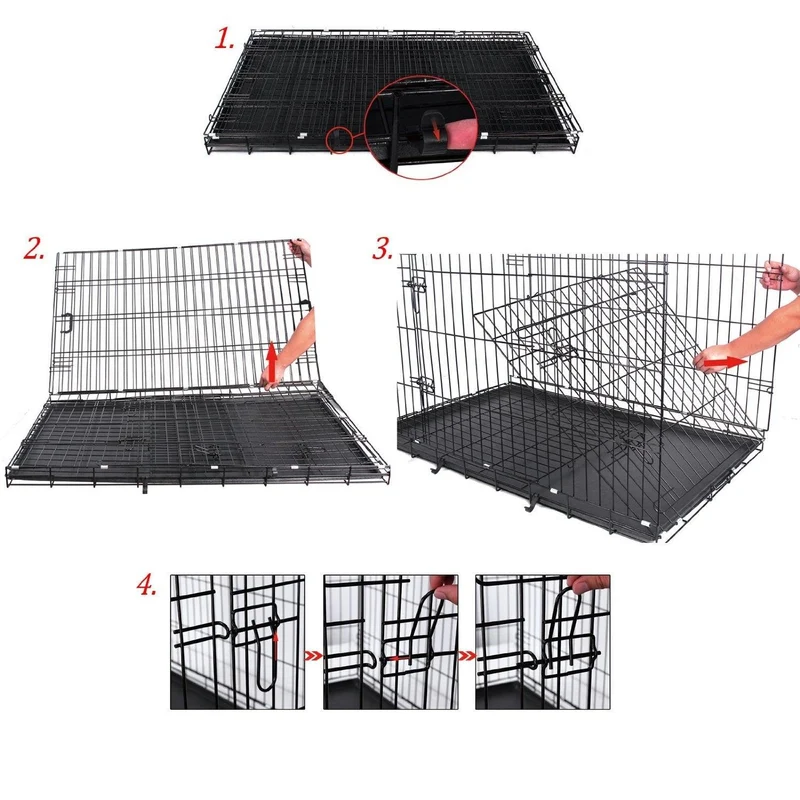 Cage pour chien pliable et transportable noir taille XXL 122 x 76 x 81 cm 3712016