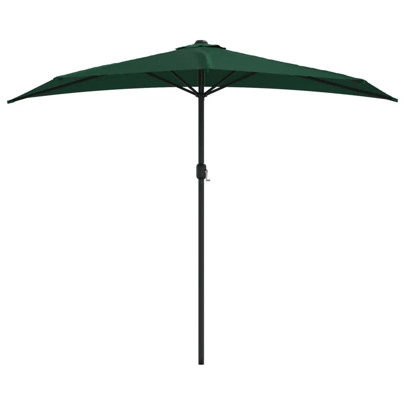Parasol de balcon avec mât en aluminium 270 x 135 cm demi vert 02_0008308