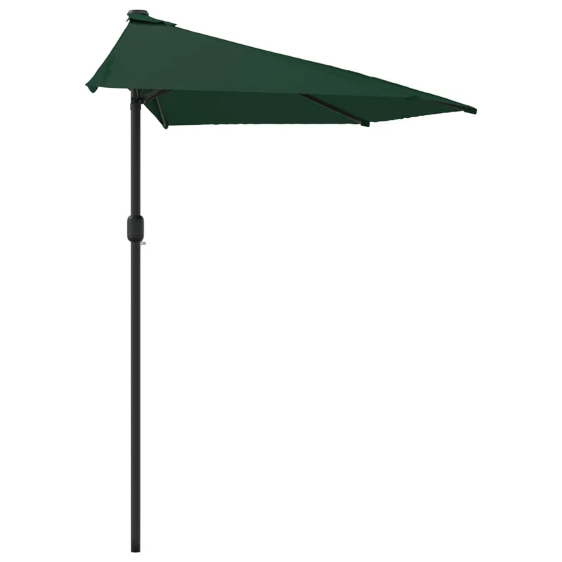 Parasol de balcon avec mât en aluminium 270 x 135 cm demi vert 02_0008308