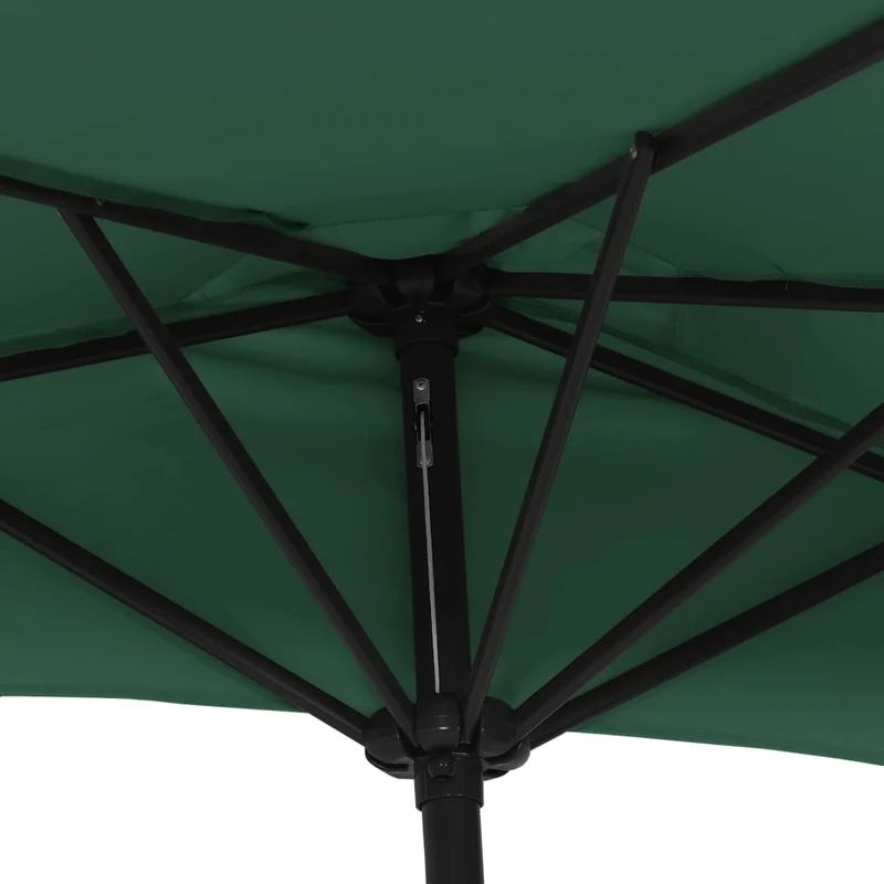 Parasol de balcon avec mât en aluminium 270 x 135 cm demi vert 02_0008308