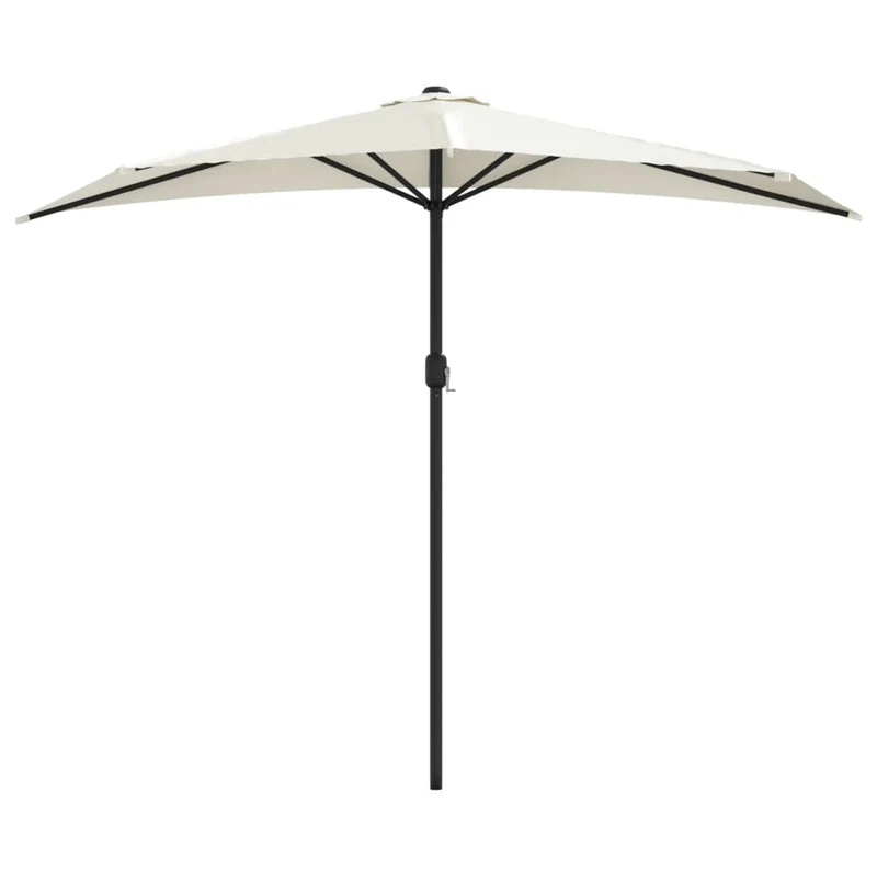 Parasol de balcon avec mât en aluminium 270 x 135 cm demi sable 02_0008304