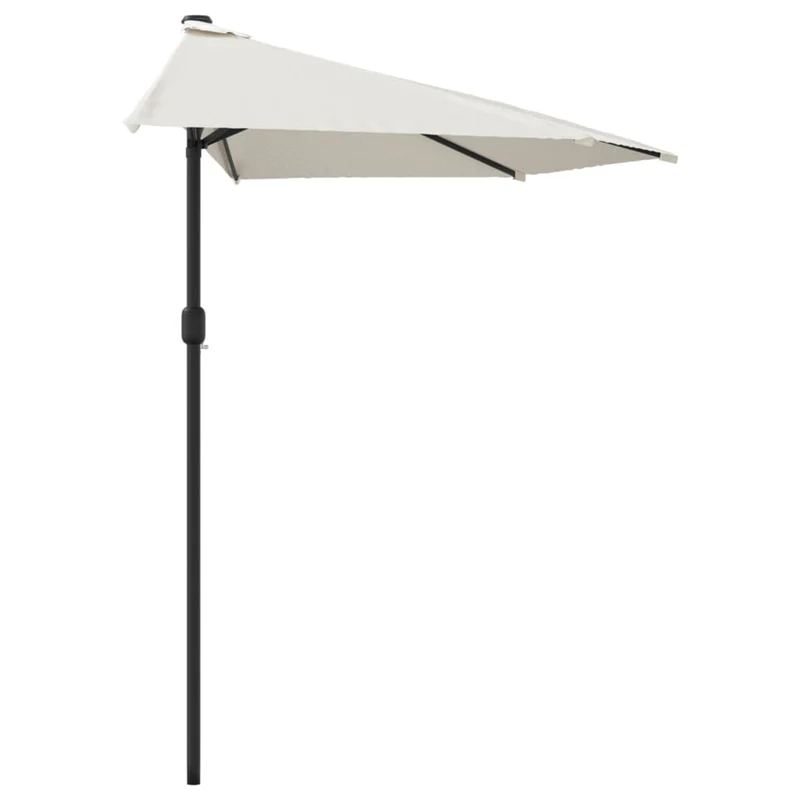 Parasol de balcon avec mât en aluminium 270 x 135 cm demi sable 02_0008304