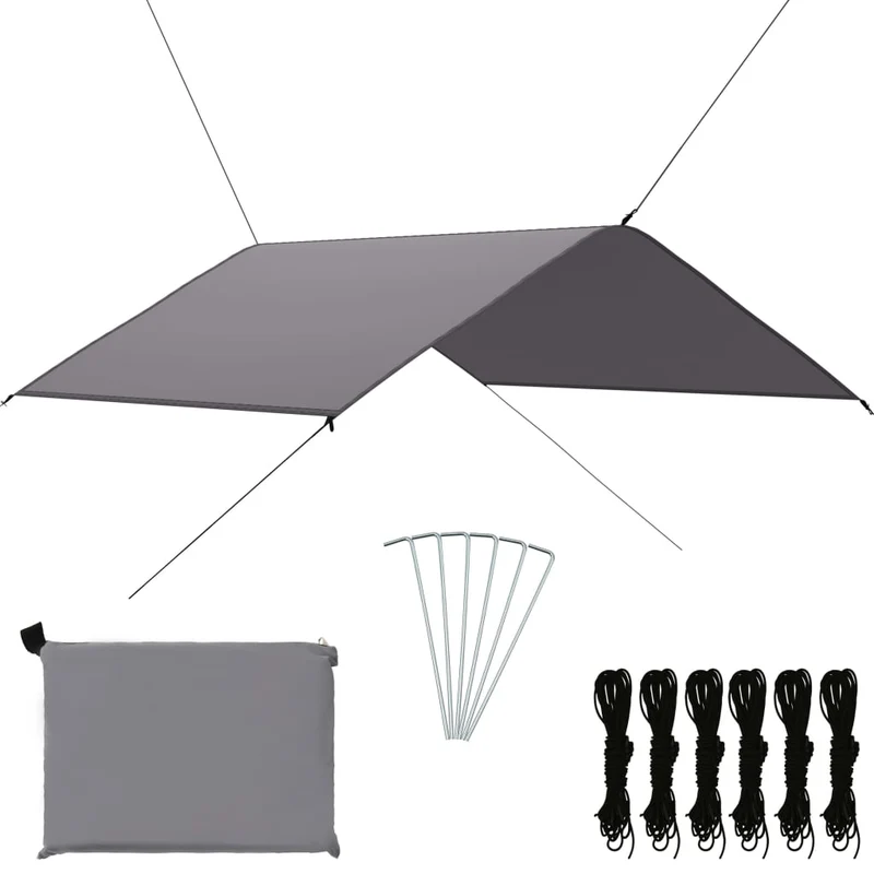 Bâche d'extérieur 4x4 m gris 02_0007726