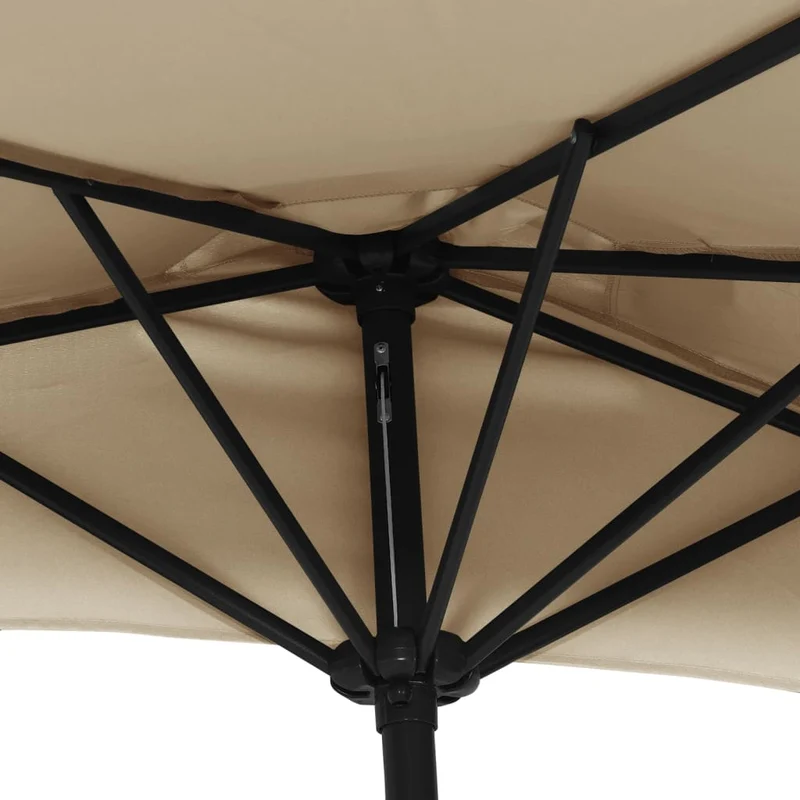 Parasol de balcon avec mât en aluminium 270 x 135 cm demi taupe 02_0008306