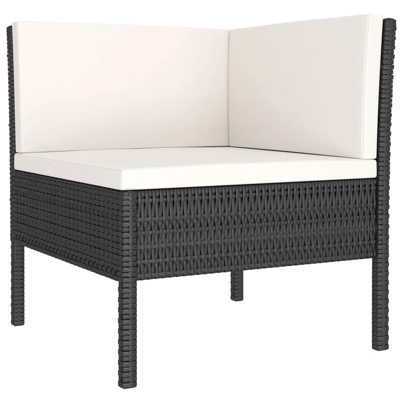 Salon de jardin meuble d'extérieur ensemble de mobilier 5 pièces avec coussins résine tressée noir 02_0016481