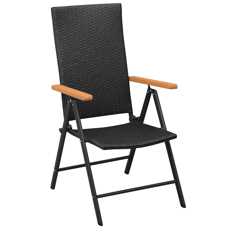 Ensemble de salle à manger de jardin meuble extérieur 7 pièces noir et marron 02_0014045
