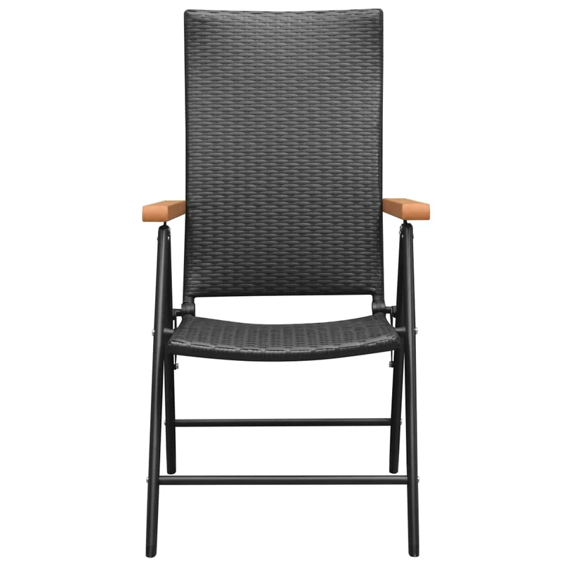 Ensemble de salle à manger de jardin meuble extérieur 7 pièces noir et marron 02_0014045