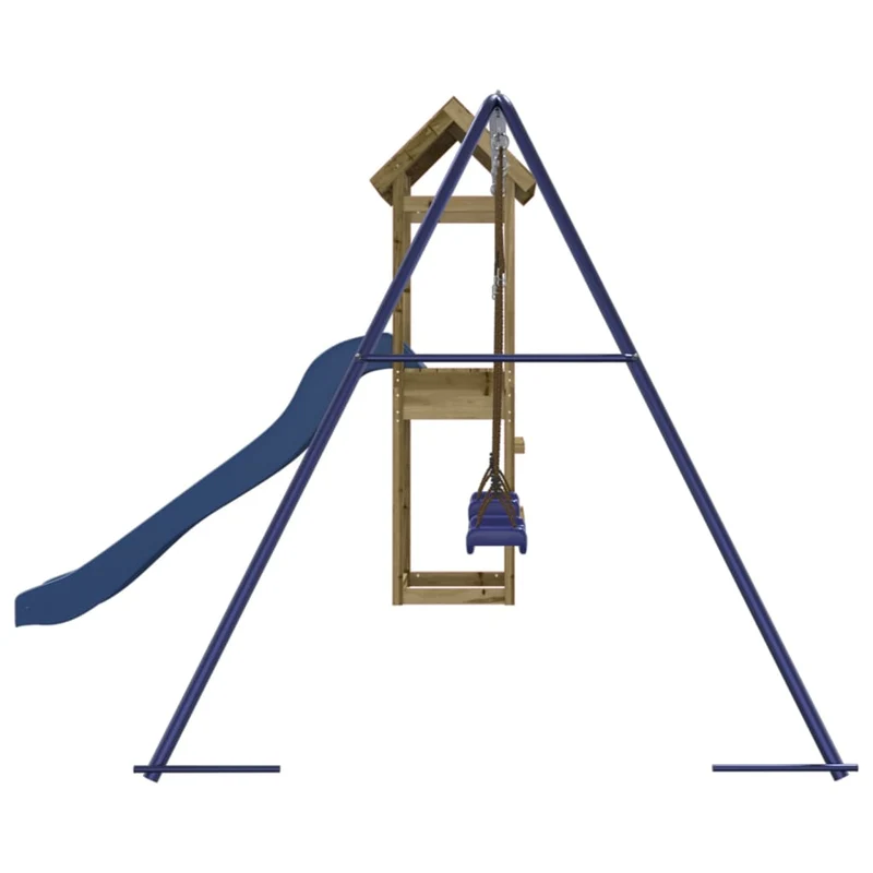 Aire de jeux d'extérieur balançoires toboggan portiques robuste jeux jardin 308 x 315 x 194 cm bois de pin imprégné 02_0004738