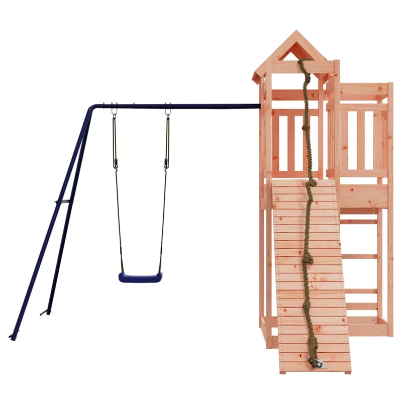Aire de jeux d'extérieur balançoires toboggan portiques robuste jeux jardin 291 x 282 x 238 cm bois massif de douglas 02_0004676