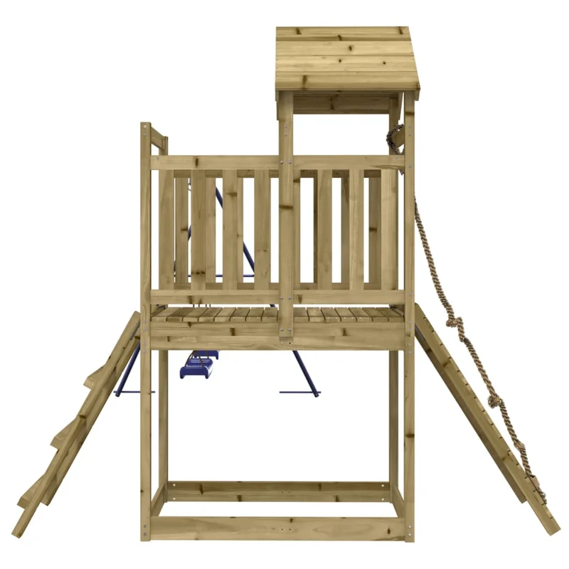 Aire de jeux d'extérieur balançoires toboggan portiques robuste jeux jardin 313 x 248 x 214 cm bois de pin imprégné 02_0004999