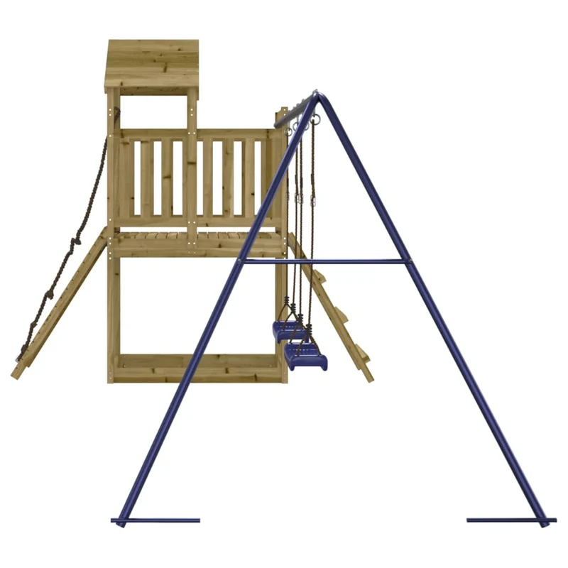 Aire de jeux d'extérieur balançoires toboggan portiques robuste jeux jardin 313 x 248 x 214 cm bois de pin imprégné 02_0004999