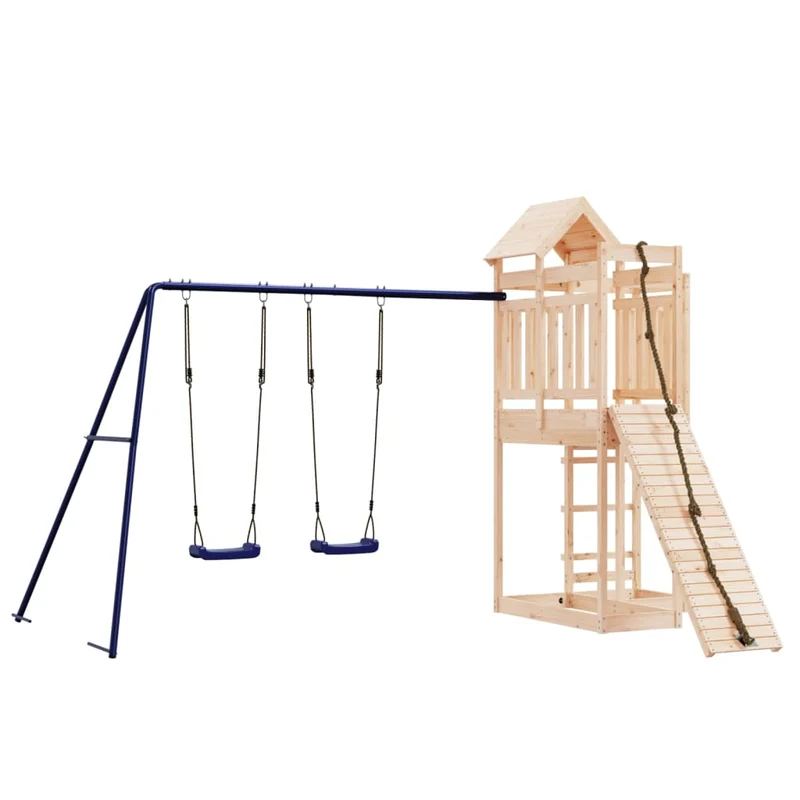 Aire de jeux d'extérieur mur d'escalade balançoire robuste jeux jardin 361 x 282 x 238 cm bois de pin massif 02_0004784