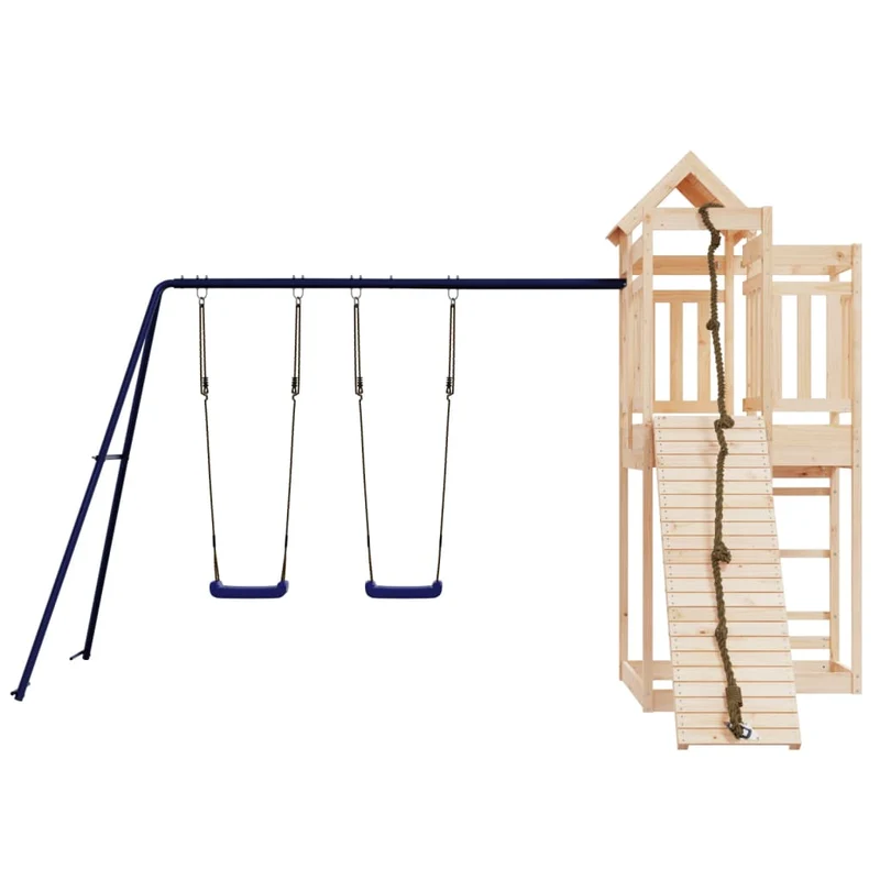 Aire de jeux d'extérieur mur d'escalade balançoire robuste jeux jardin 361 x 282 x 238 cm bois de pin massif 02_0004784