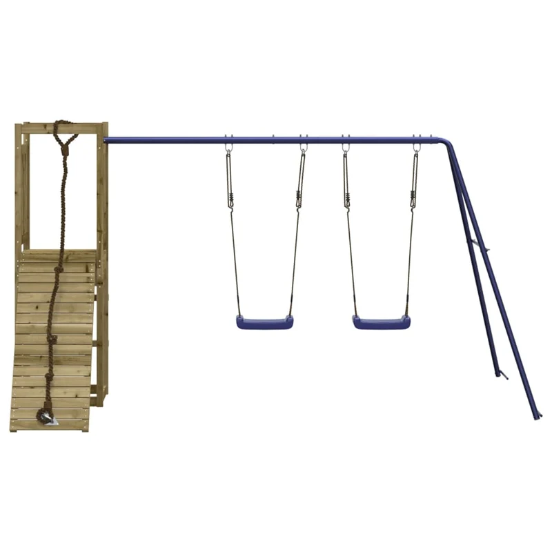 Aire de jeux d'extérieur balançoires toboggan portiques robuste jeux jardin 308 x 184 x 169 cm bois de pin imprégné 02_0004917