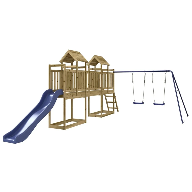 Aire de jeux d'extérieur balançoires toboggan portiques robuste jeux jardin 313 x 589 x 214 cm bois de pin imprégné 02_0004823