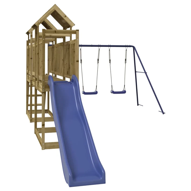 Aire de jeux d'extérieur balançoires toboggan portiques robuste jeux jardin 313 x 589 x 214 cm bois de pin imprégné 02_0004823