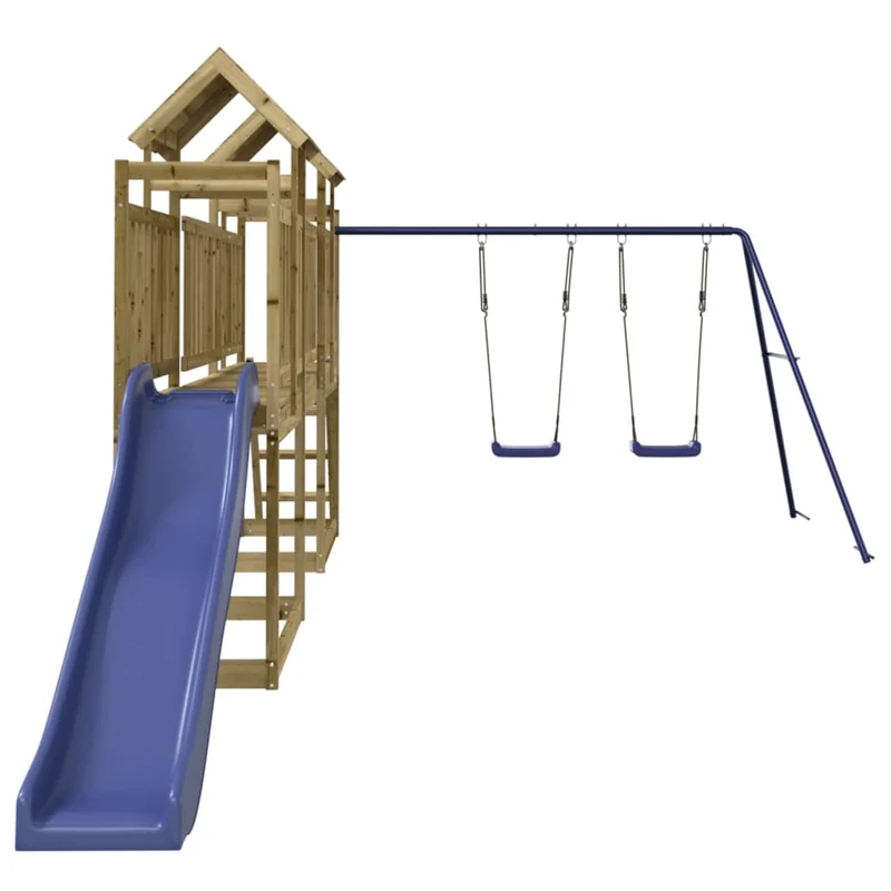Aire de jeux d'extérieur balançoires toboggan portiques robuste jeux jardin 313 x 589 x 214 cm bois de pin imprégné 02_0004823